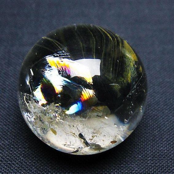 虹入り ヒマラヤ水晶 丸玉 25mm t91-8878 : 誠安天然石専門店 - 通販