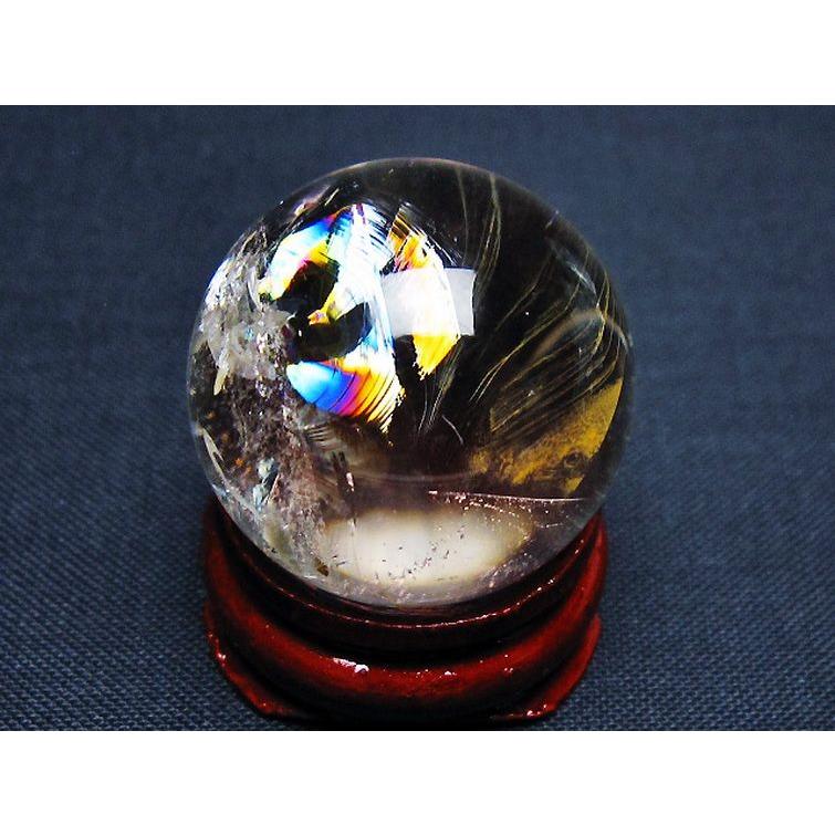 虹入り ヒマラヤ水晶 丸玉 25mm t91-8878 : 誠安天然石専門店 - 通販