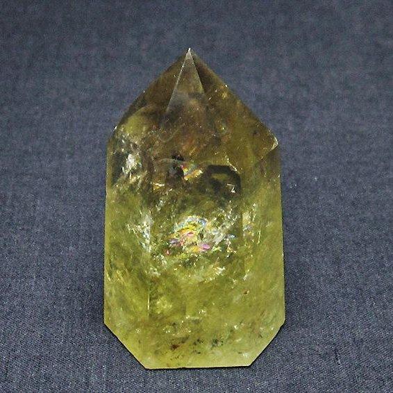 虹入り シトリン水晶 六角柱 t98-1916 : 誠安天然石専門店 - 通販