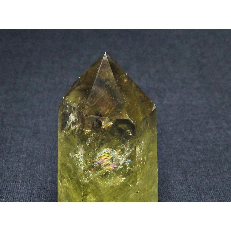 虹入り シトリン水晶 六角柱 t98-1916 : 誠安天然石専門店 - 通販