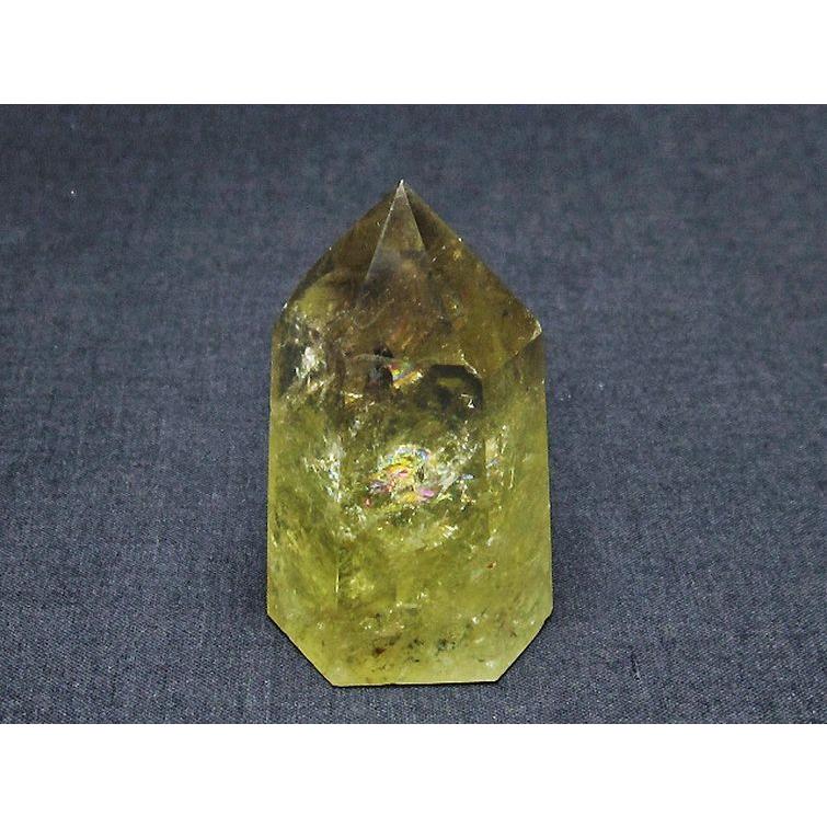 虹入り シトリン水晶 六角柱 t98-1916 : 誠安天然石専門店 - 通販