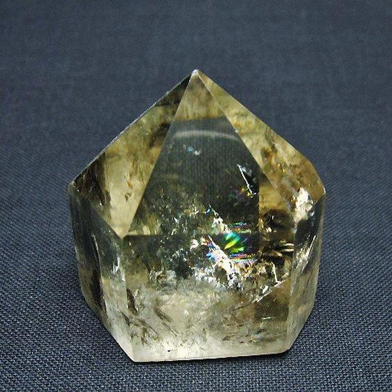 虹入り シトリン水晶 六角柱 t98-2353 : 誠安天然石専門店 - 通販 