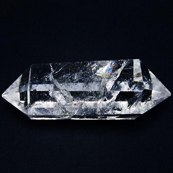 虹入り ヒマラヤ水晶ダブルポイント t98-2766 : 誠安天然石専門店