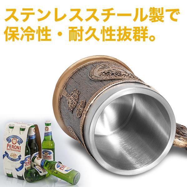 ビールマグカップ ビールジョッキ 世界木 マグ バイキング 海賊 ステンレススチール マグカップ コーヒーマグカップ ハンドル付き バー｜seibi-shop｜03