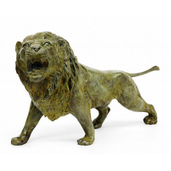 置物 彫刻 楽器 手芸 コレクション 「ライオン」 彫刻 銅像 47 04 彫像 ブロンズ像 オブジェ 動物 47 04 駿河画廊