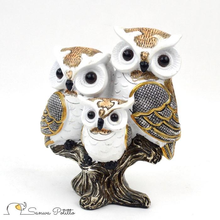 ファミリー ふくろう 置物 フクロウ 梟 福来郎 インテリア 白 ミミズク ギフト 縁起物 プレゼント 贈り物 I 西部ピアノ ヤフー店 通販 Yahoo ショッピング