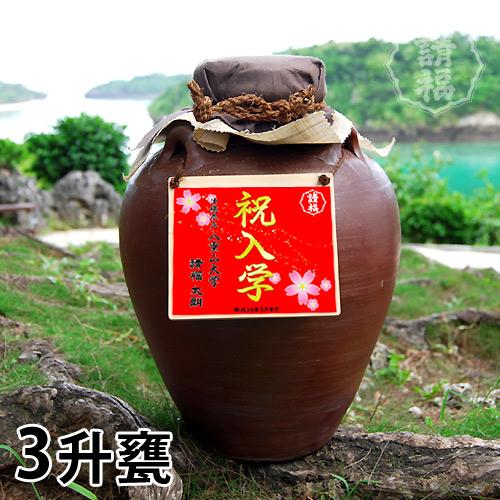甕(かめ)入り泡盛（合格・卒業・入学祝）三升甕 5400ml 【名入れ】直火 