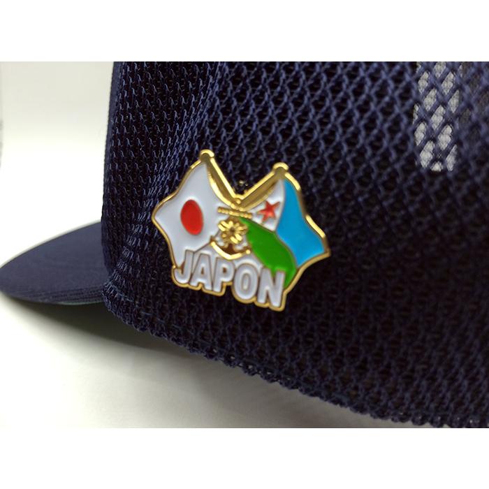 ピンバッチ(JAPON[日本＆ジブチ共和国])JAPAN 日の丸 国旗 ピンズ