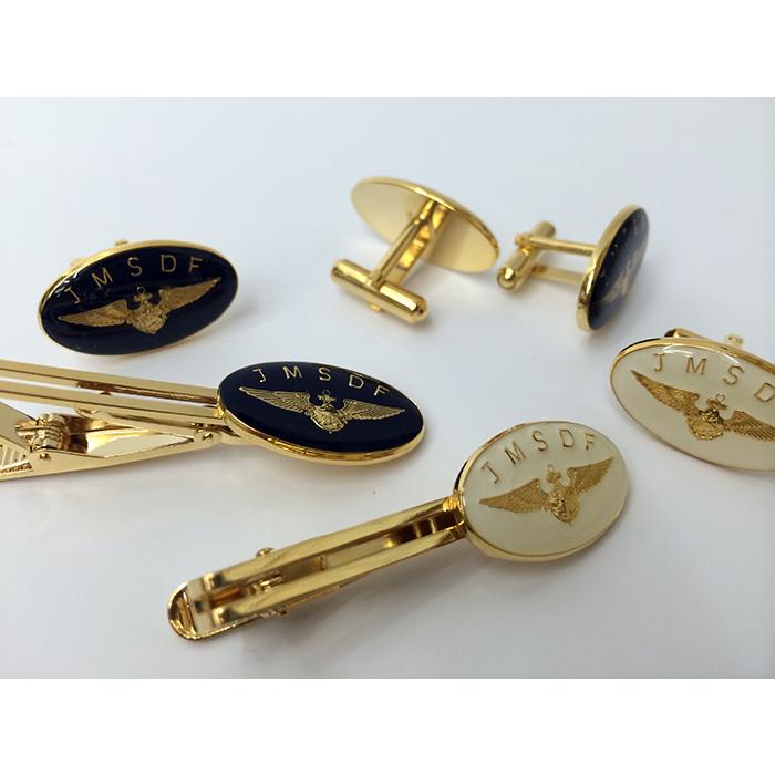 海上自衛隊 ネクタイピンカフスボタンセット 自衛隊グッズ【 カフスセット(ウィングマーク) 海上自衛隊グッズ