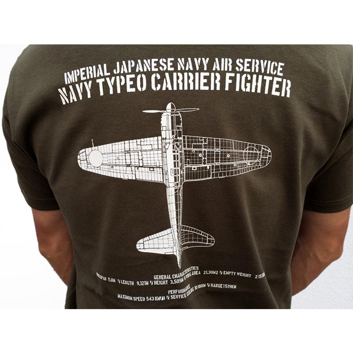 零戦 Tシャツ 【 ( NAVY TYPE0 CARRIER FIGHTER)】 ゼロ戦 零式艦上 