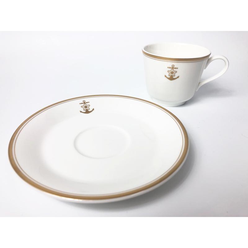 コーヒーカップ＆ソーサー（桜に錨）鳴海製陶製 海上自衛隊グッズ