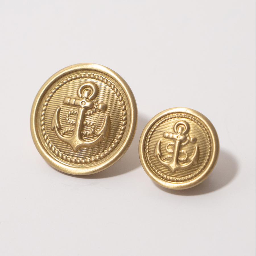イカリ メタルボタン ( 真鍮 ) ゴールド 艶消し T703GG 21mm 15mm マリンボタン イカリボタン 大日本帝國海軍 グッズ 海軍 海上自衛隊 錨 レプリカ エンブレム |  | 03