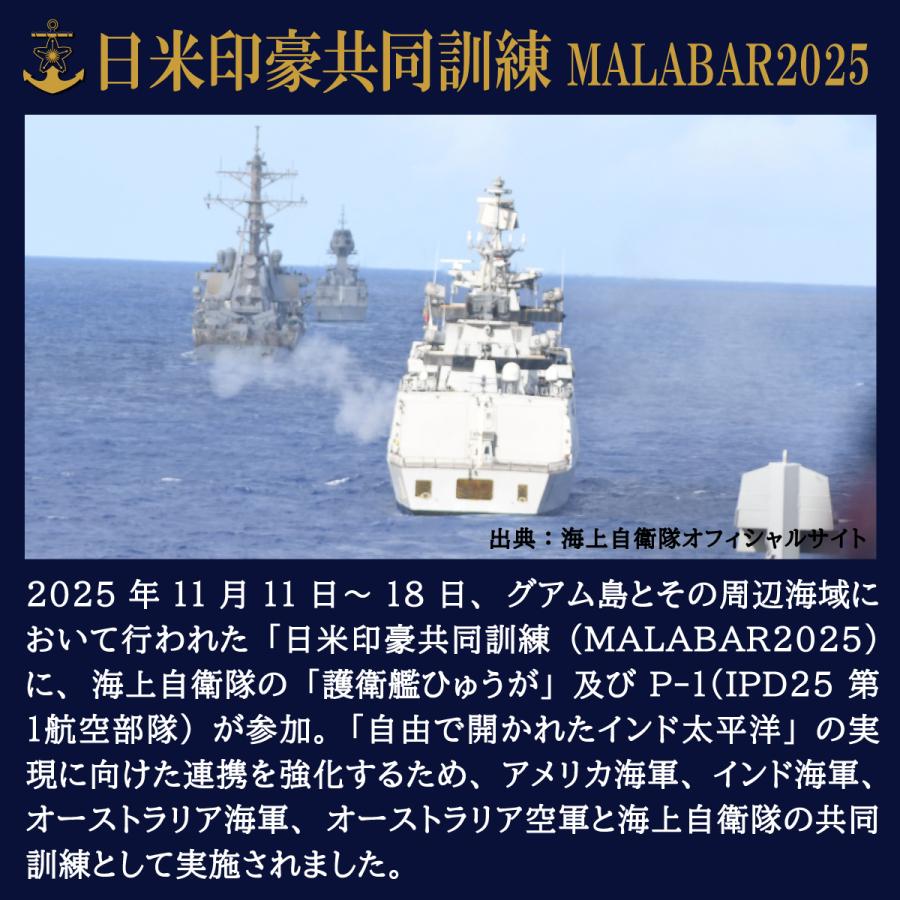 自衛隊 派遣記念ワッペン ( 海上自衛隊 護衛艦ひゅうが 日米印豪共同