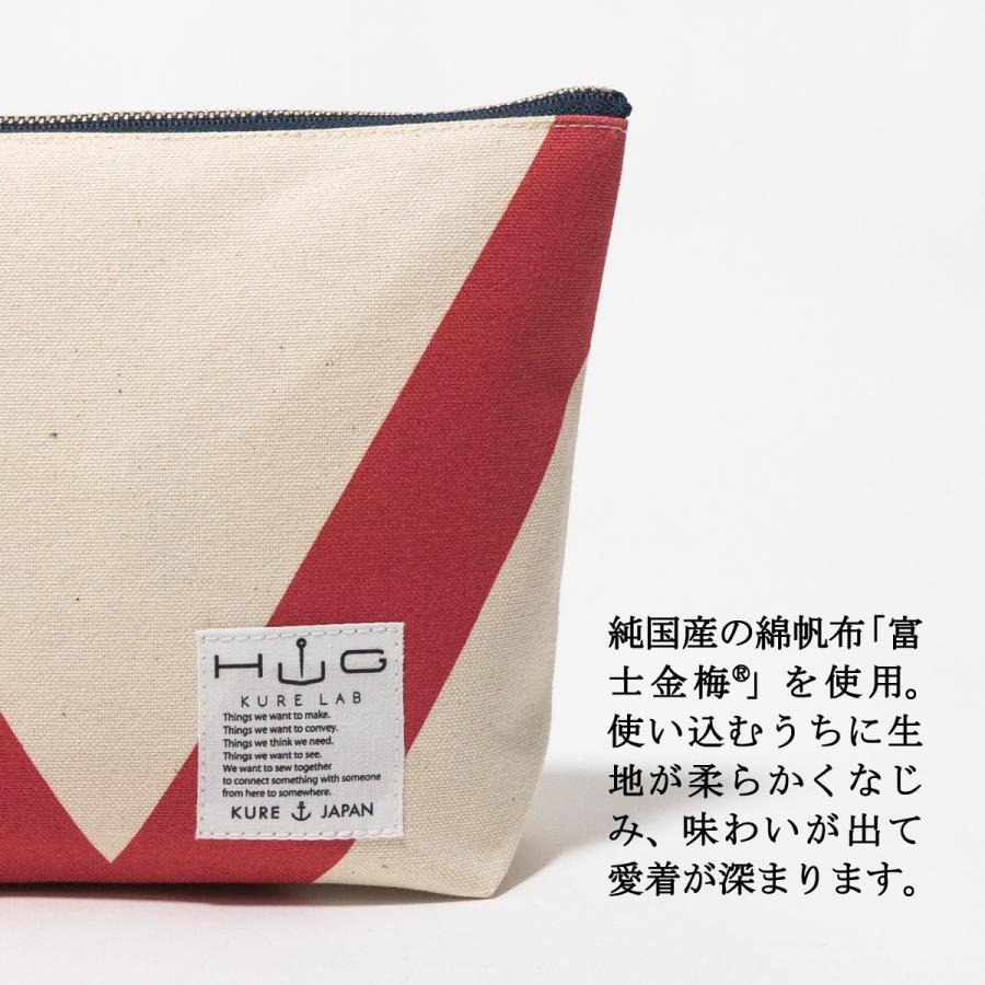 舟形ポーチ 【 旗ことば 「 V旗 」】[ HUG KURE LAB. -接ぐクレラボ-]   日本製 海上自衛隊 国際信号旗 富士金梅 呉市 土産 |  | 06