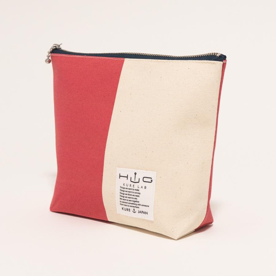 舟形ポーチ 【 旗ことば 「 U旗 」】[ HUG KURE LAB. -接ぐクレラボ-]   日本製 海上自衛隊 国際信号旗 富士金梅 呉市 土産 |  | 08
