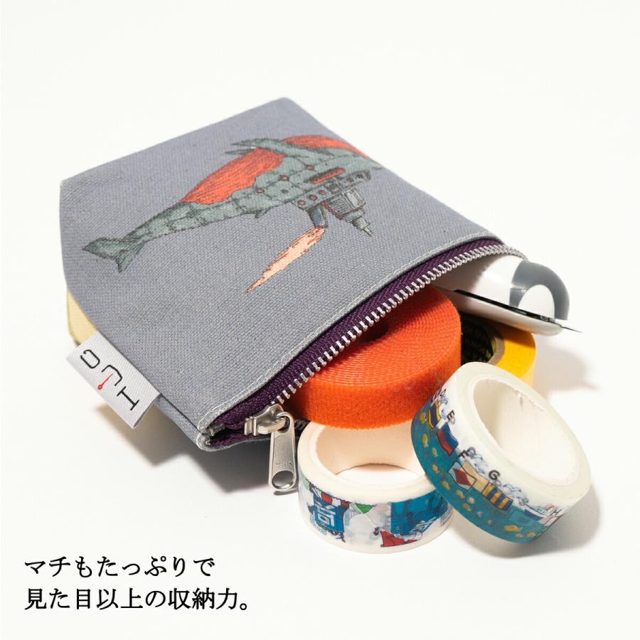 舟形 ミニ ポーチ 鉄ノ鯨  [ HUG KURE LAB. -接ぐクレラボ-] 河崎海斗 ザトウクジラ 日本製 富士金梅 国産 帆布 呉市 鉄のクジラ 職人 手作り ギフト プレゼント |  | 15