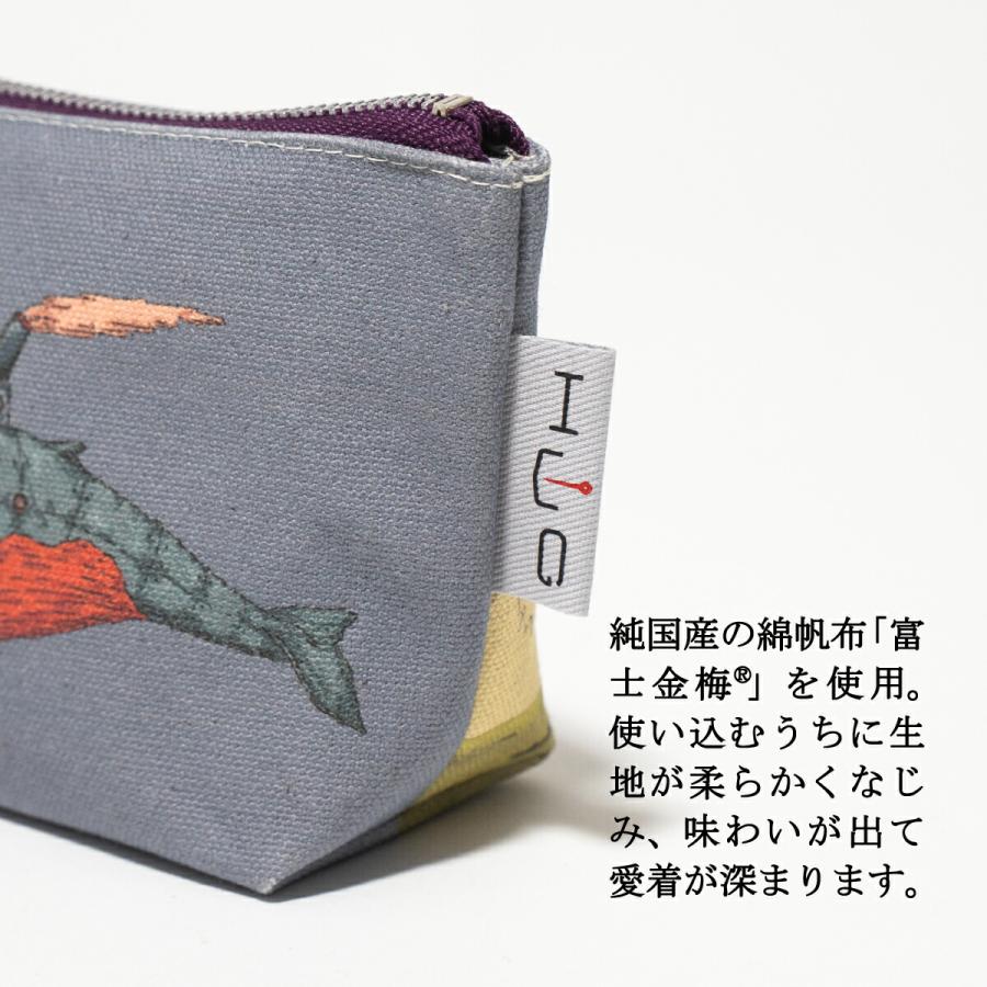 舟形 ミニ ポーチ 鉄ノ鯨  [ HUG KURE LAB. -接ぐクレラボ-] 河崎海斗 ザトウクジラ 日本製 富士金梅 国産 帆布 呉市 鉄のクジラ 職人 手作り ギフト プレゼント |  | 06
