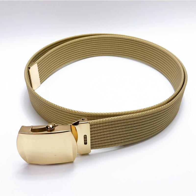 ナイロンベルト ベージュ×ゴールドバックル 勤務服用 自衛隊 ガチャ