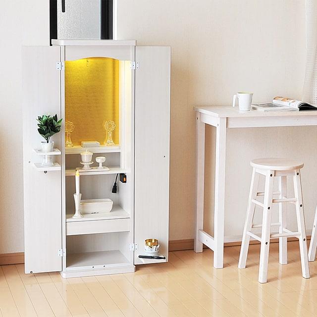 誓願堂 創価学会 仏壇 コンパクト プリマベーラ ホワイト 特装御本尊様