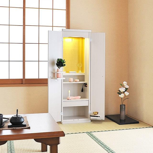 誓願堂 創価学会 仏壇 コンパクト プリマベーラ ホワイト 特装御本尊様