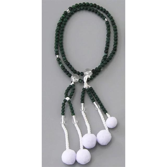 誓願堂 創価学会 数珠 PC念珠 孔雀石 8.0寸〜尺 女性用 ブレスレット