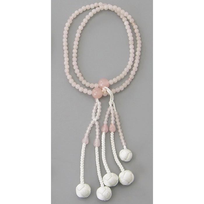 誓願堂 創価学会 数珠 念珠 紅水晶 共仕立 正絹かがり梵天 8.0寸 女性