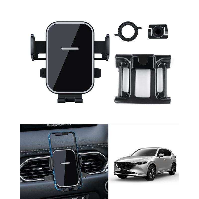 Cartist マツダ CX5 KF系 CX8 KG系 専用 スマホ ホルダー 携帯 ホルダー スマホスタンド ワンタッチ 鏡面 片手操