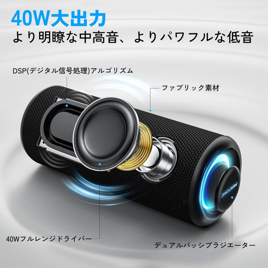 MIATONE BoomPro Bluetooth スピーカー 40W出力 IPX7防水 ブルートゥース スピーカー 重低音 アウトドア ワイヤレス｜seigetsudou｜02