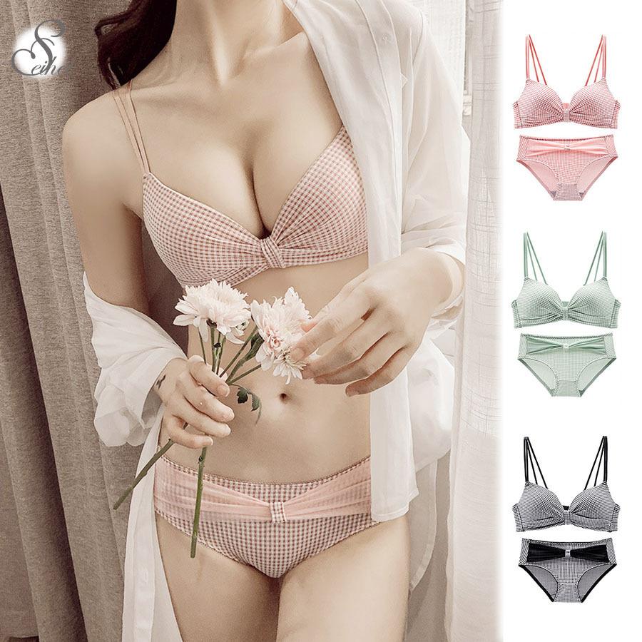 チェック柄下着 レディース ブラジャー ショーツセット ノンワイヤーブラジャー かわいい ナイトブラ ブラセット 楽ちん 盛れる メール便送料無料 7kqe010uw Seiheishop 通販 Yahoo ショッピング