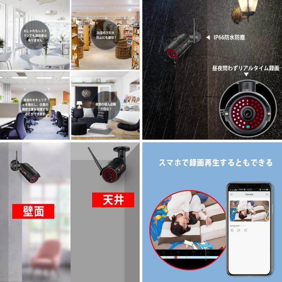 ANRAN 防犯カメラ ワイヤレス 300万画素 12インチモニター付き 1TBHDD