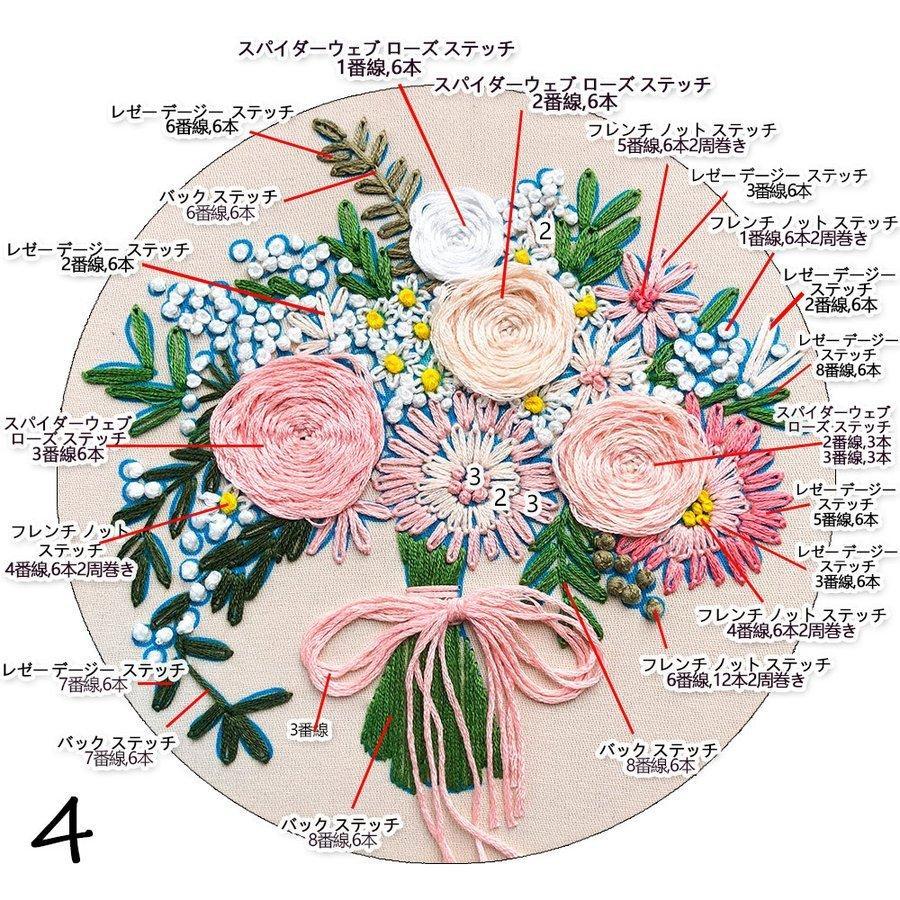 刺繍キット カラフルな花の フランス diy 初心者 簡単 立体な刺繍へ花