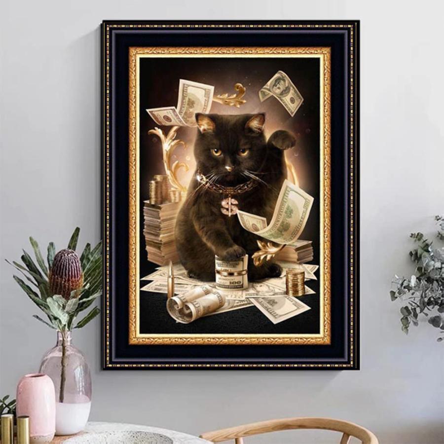 5Dダイヤモンド 図案 猫 ねこ 招き猫 黒猫 お金 ビーズ絵画　刺繍キット 初心者 趣味 パズルアート やり方 簡単　説明書付き　 |  | 06