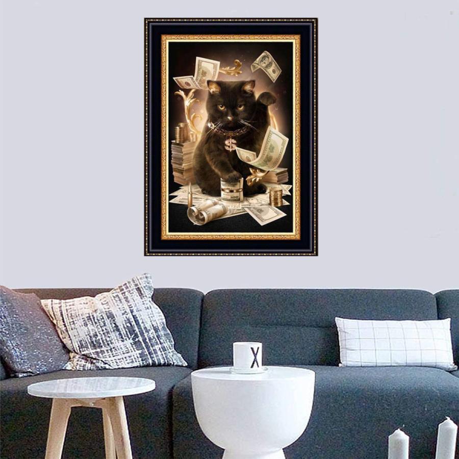 5Dダイヤモンド 図案 猫 ねこ 招き猫 黒猫 お金 ビーズ絵画　刺繍キット 初心者 趣味 パズルアート やり方 簡単　説明書付き　 |  | 07