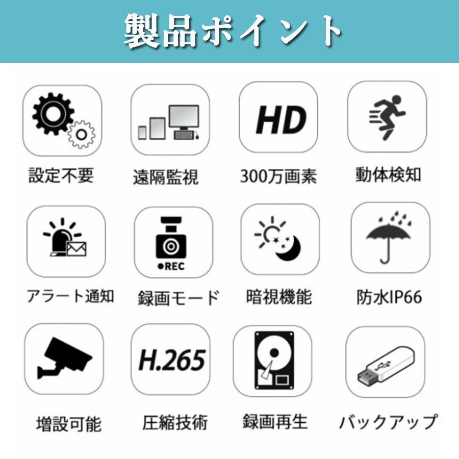 JENNOV 防犯カメラ ワイヤレス 8台セット 300万画素 12インチモニター