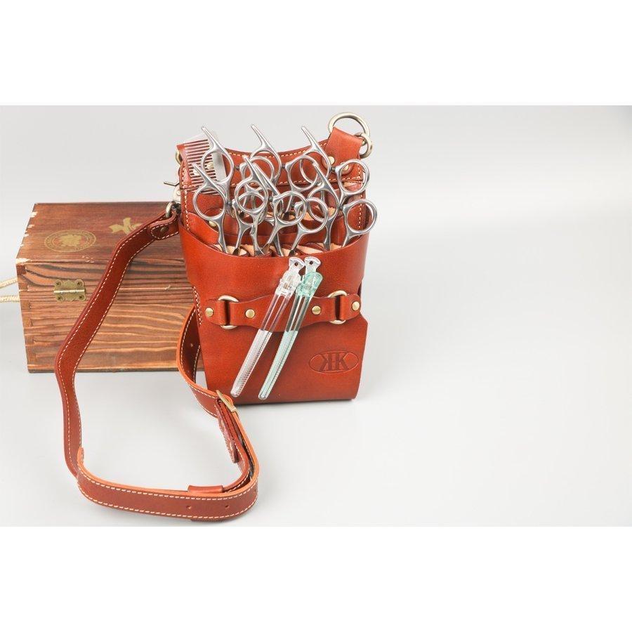 シザーケース シザーバッグ 美容師 理容師 10丁入り 本革 肩掛け