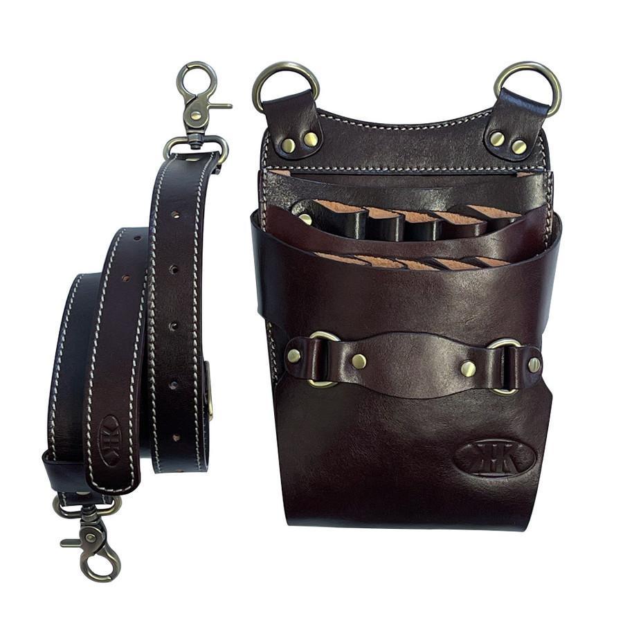 シザーケース シザーバッグ 美容師 理容師 10丁入り 本革 肩掛け