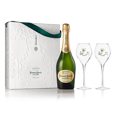 フランス シャンパーニュ ペリエジュエ グランブリュット グラス2脚セット 750ml シャンパン、スパークリング