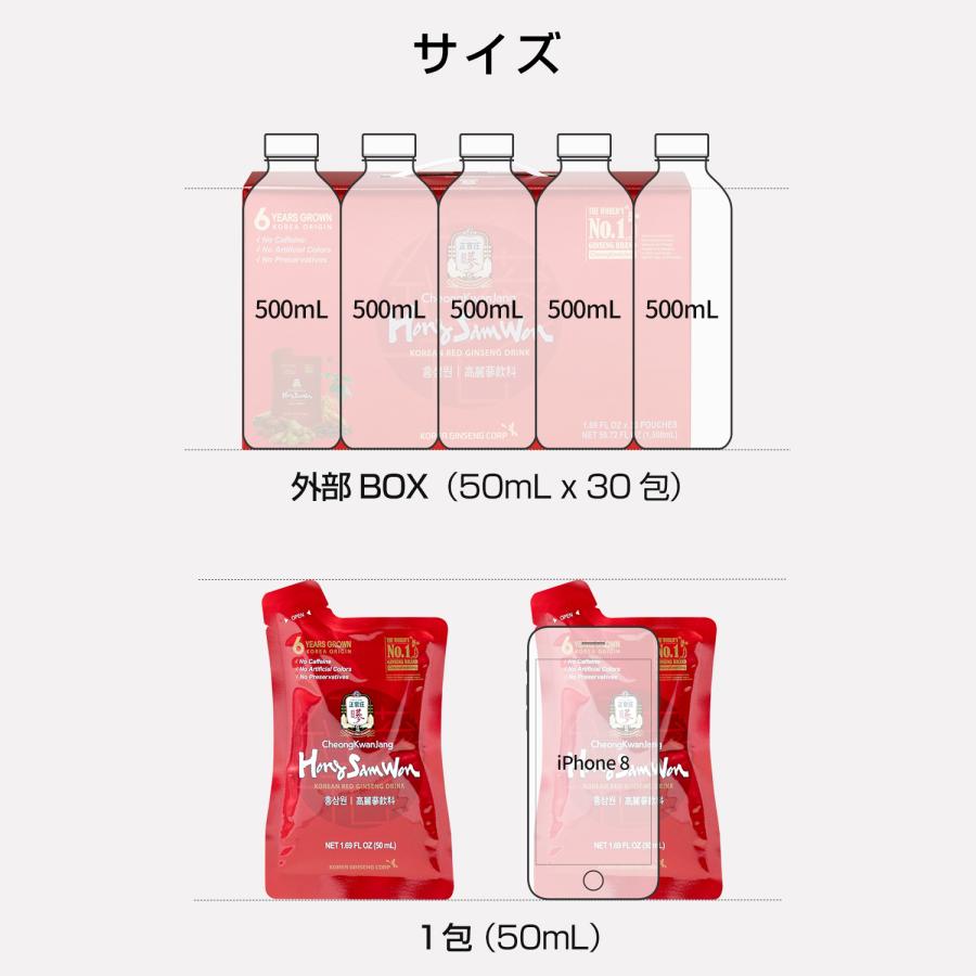 【正官庄 日本公式】ホンサムウォン(HongSamWon) 1箱 (50ml×30袋)│正官庄(ジョンガンジャン) コストコ 紅参元 6年根 高麗人参 サプリ 朝鮮人参 紅参(ホンサム)｜seikansho｜07