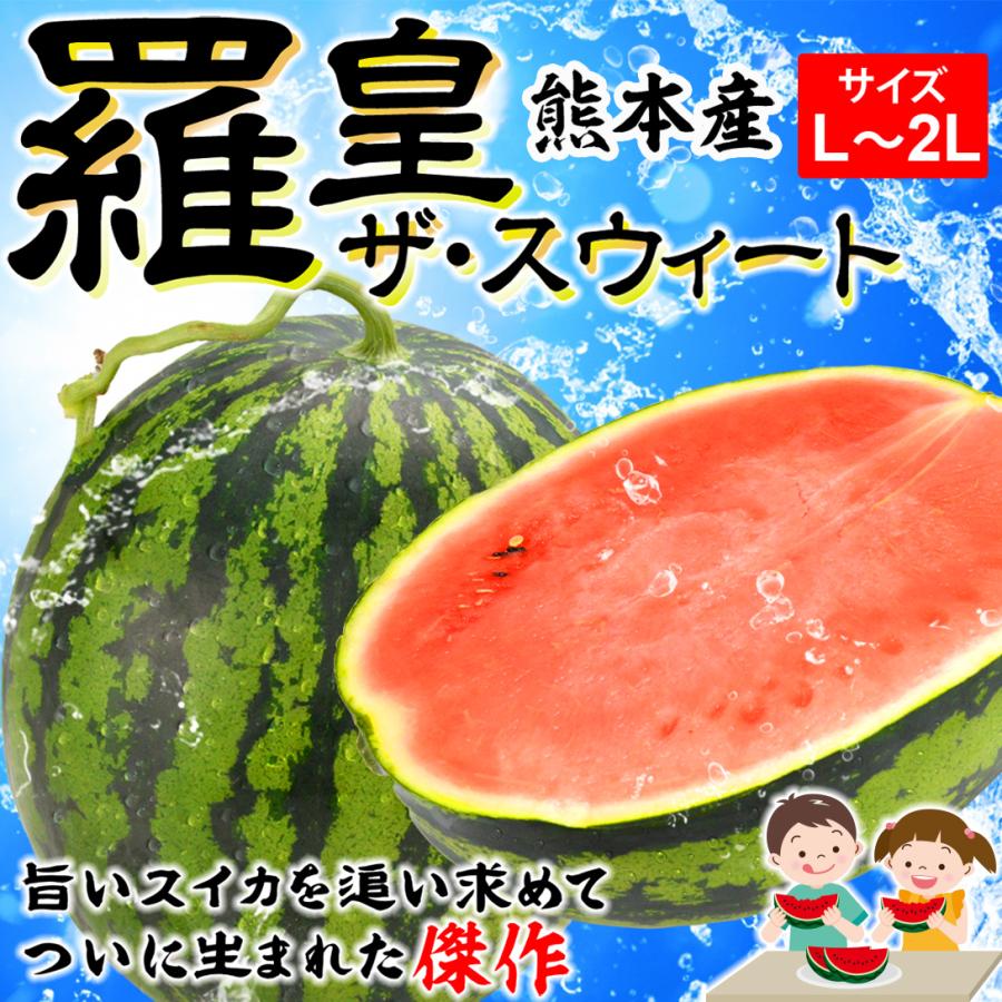 すいか 羅皇ザ・スウィート 1玉 熊本産 贈答すいか 送料無料 食品 : 食