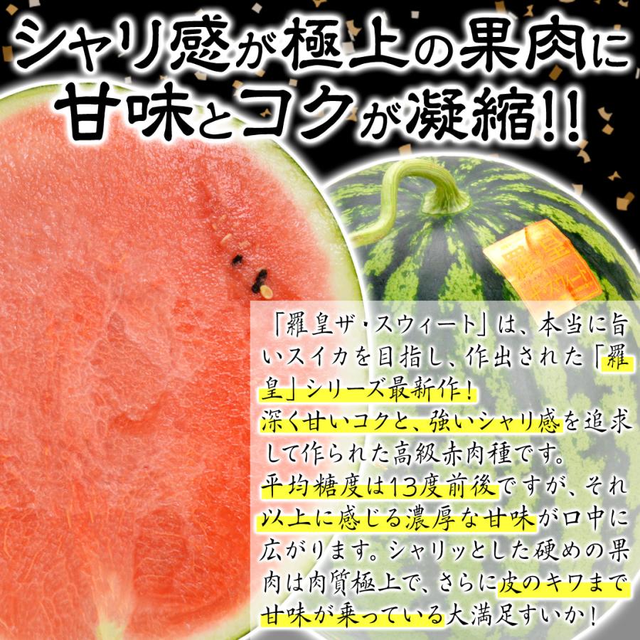 すいか 羅皇ザ・スウィート 1玉 熊本産 贈答すいか 送料無料 食品 : 食