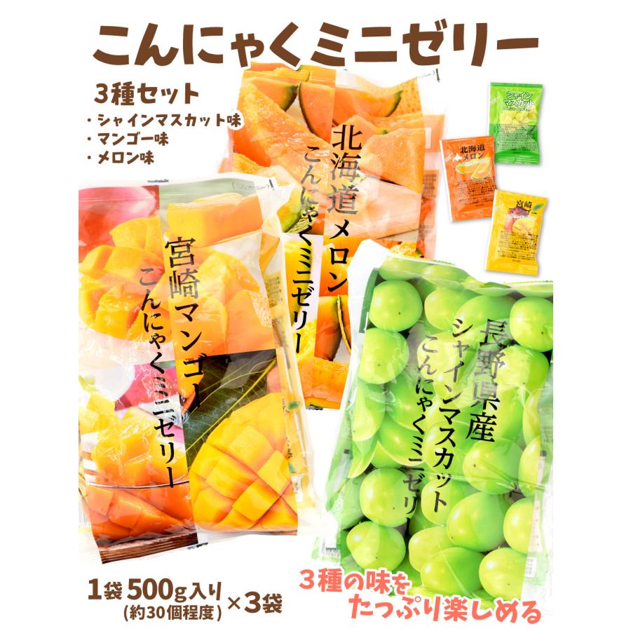 こんにゃくミニゼリー 3種セット シャインマスカット マンゴー メロン