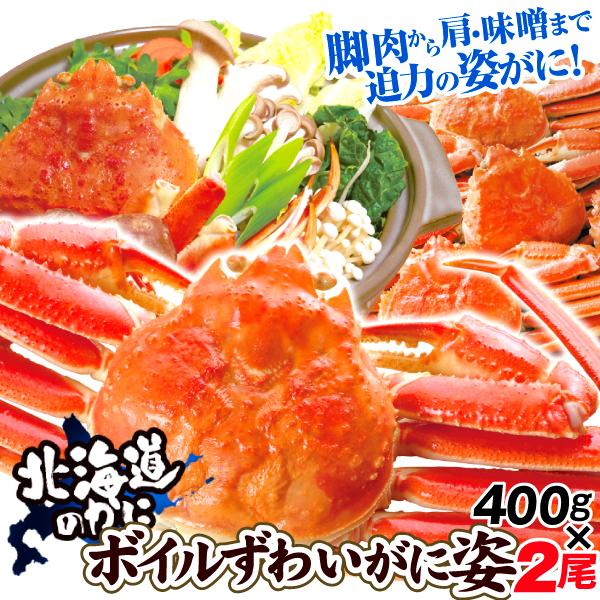 かに 北海道産 ボイルずわいがに姿 2尾 ゆで蟹 おおずわいがに 約400g