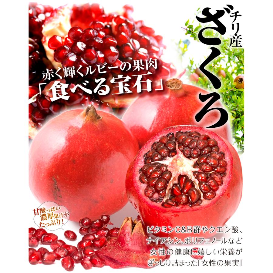 ザクロ 2玉 チリ産 大玉 1玉あたり400〜500g前後 ざくろ 柘榴