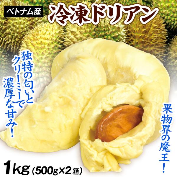 冷凍フルーツ 1kg 冷凍ドリアン ベトナム産 500g×2箱 化粧箱 冷凍便
