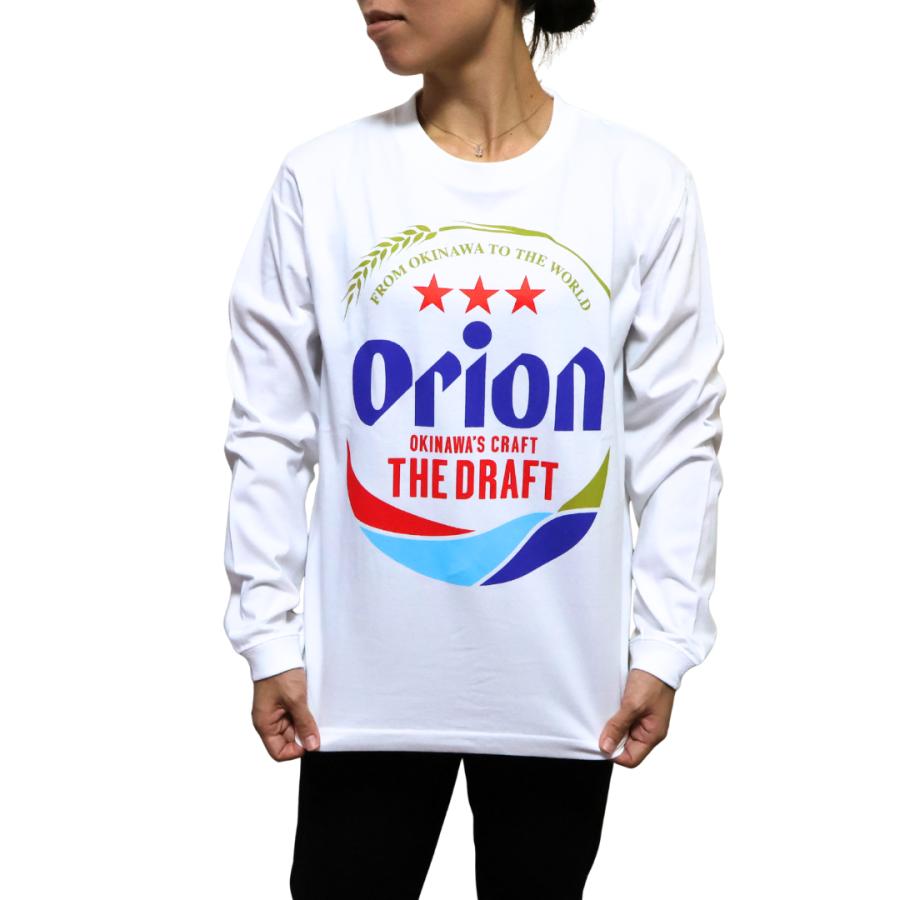オリオンビール tシャツ ホワイト 長袖 ロンt コットン ドラフト缶