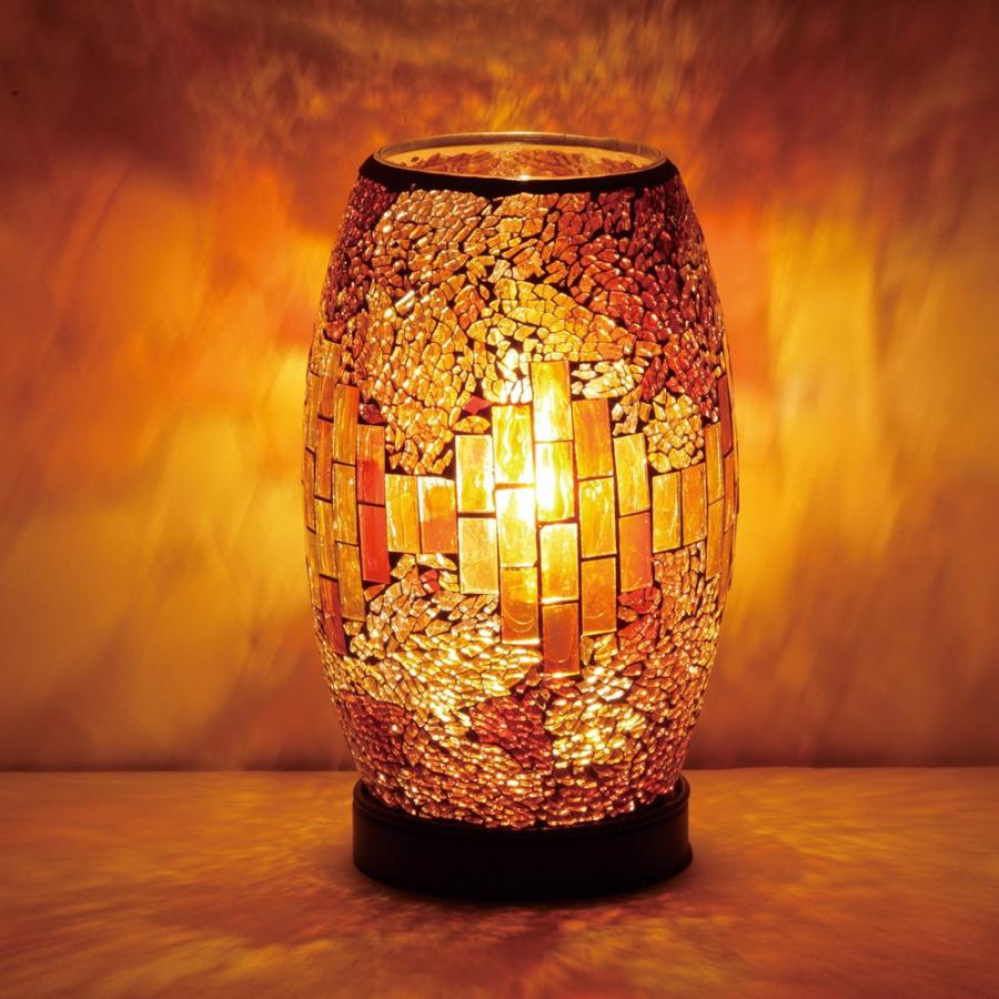 《モザイクガラスから漏れる光が妖しく美しい》イシグロ モザイクテーブルランプ クリムトイエロー(21352)｜seikatsu-oasis｜02