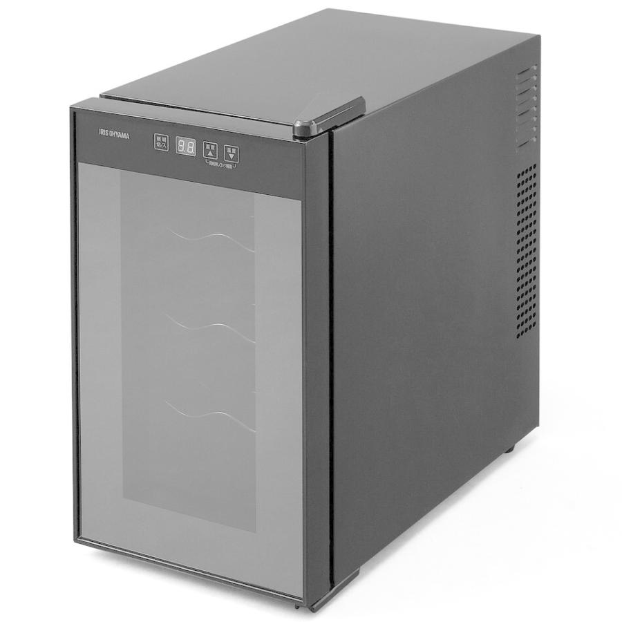 《ワインに優しい、振動が少ない静音ペルチェ式採用》アイリスオーヤマ ワインセラー 25L(8本)IWC-P081A-Bブラック
