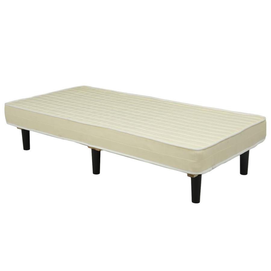 体にフィットするコイルスプリング 下部は通気性のよいすのこベッド ファミリー ライフ 脚付きマットレスベッド 3140 ホワイト