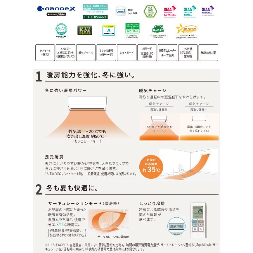 Panasonic（パナソニック） TXシリーズ フル暖エアコン Eolia エオリア
