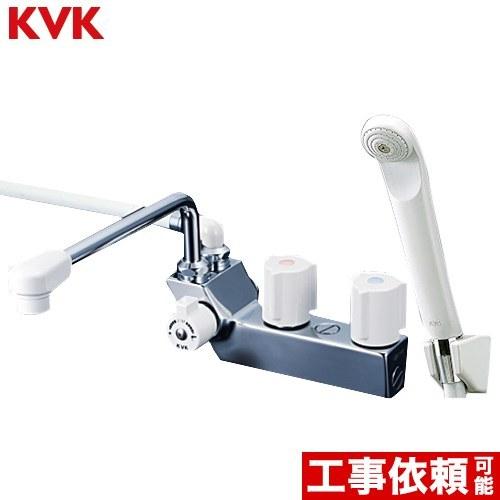 デッキ型一時止水付2ハンドルシャワー（左側シャワー） 浴室水栓 240mm  